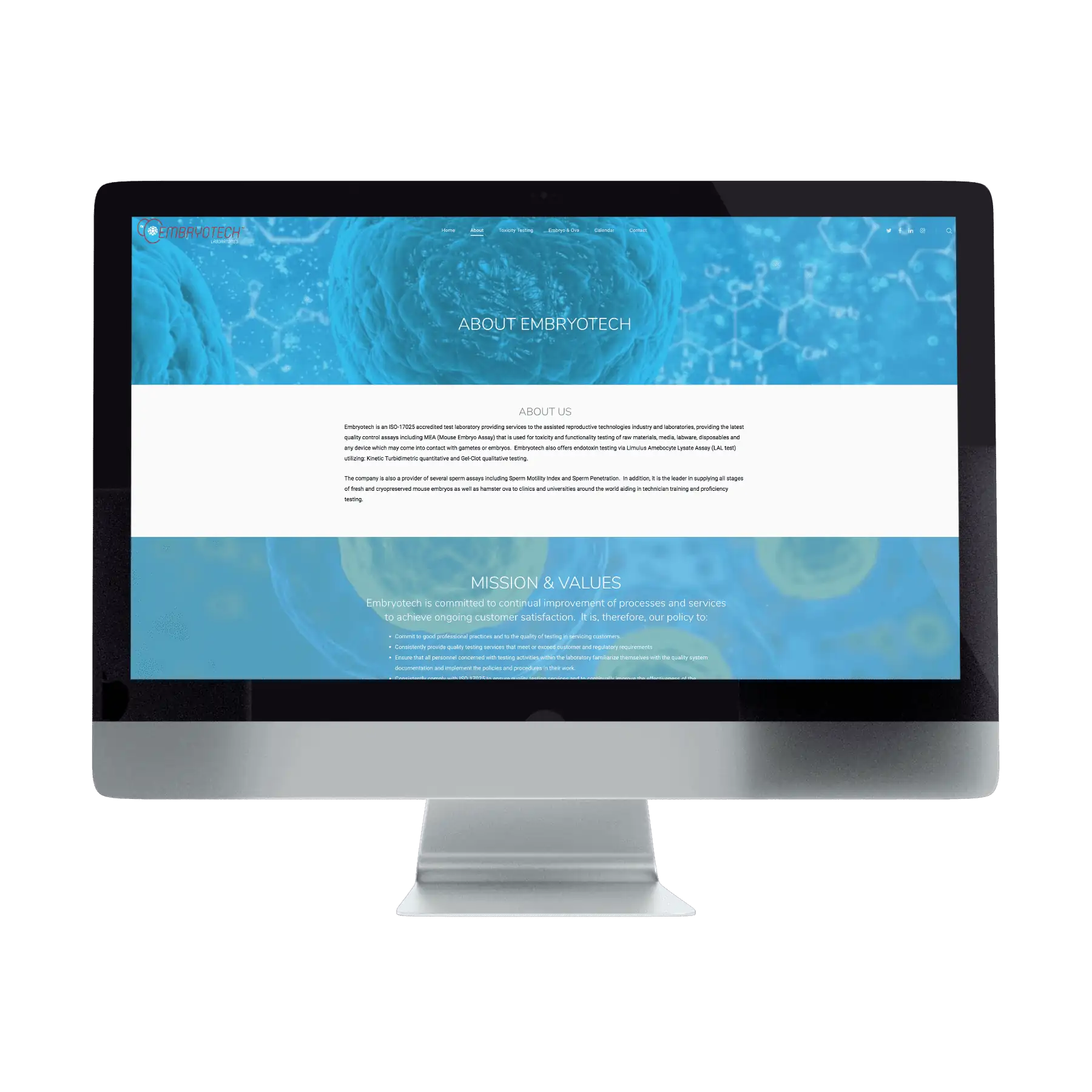 Embryotech Laboratories Website Design